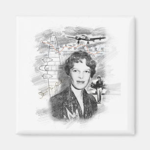 Amelia Earhart Magnet