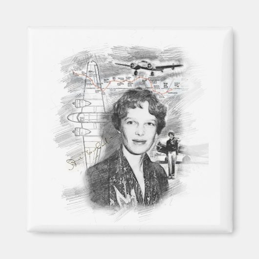 Amelia Earhart Magnet (Vorne)