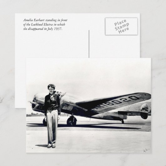 Amelia Earhart Postkarte (Vorne/Hinten)