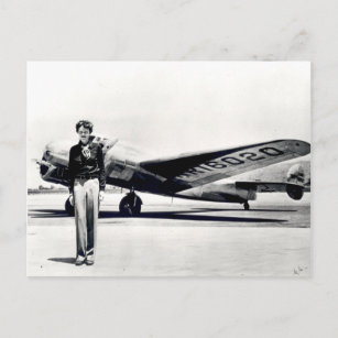 Amelia Earhart Postkarte