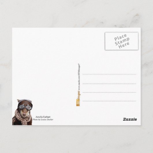 Amelia Earhart Postkarte (Rückseite)