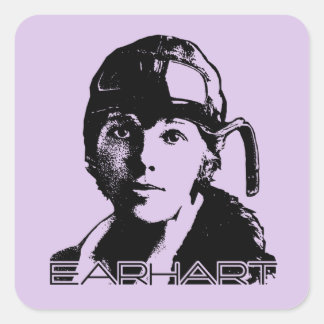 Amelia Earhart Quadratischer Aufkleber