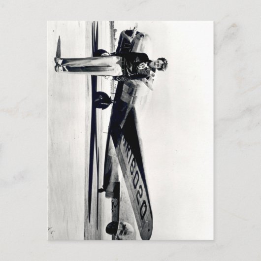Amelia Earhart Schwarz-weißes Foto, Aviation Birth Postkarte (Vorderseite)