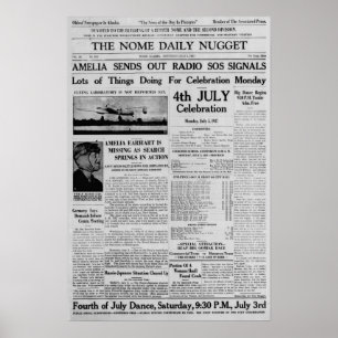 Amelia Earhart sendet am 3. Juli 1937 einen Funkso Poster