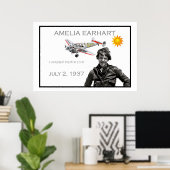 Amelia Earhart und ihr Lockheed Electra-Flugzeug Poster (Heimbüro)
