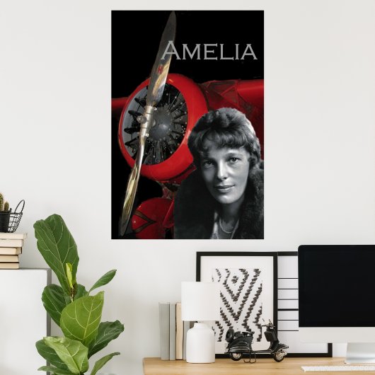 Amelia Earhart und ihre Lockheed Electra Poster (Heimbüro)