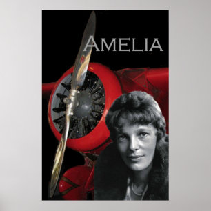 Amelia Earhart und ihre Lockheed Electra Poster