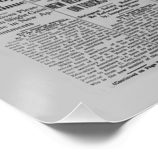 Amelia Earhart Vintage Zeitungsgeschichte Poster (Ecke)