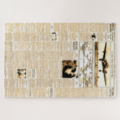 Amelia Earhart Vintage Zeitungsgeschichte Sepia Puzzle (Horizontal)