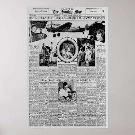 Amelia Earhart vor dem Weltflug 1937 Poster (Vorne)