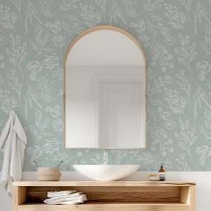 AMELIA Floral Boho botanische Blume Sage Green Tapete