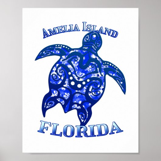 Amelia Florida Vacation Tribal Turtle Poster (Vorne)