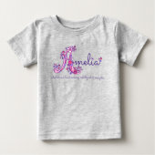 Amelia girls name Eine Monogramm Baby T-shirt (Vorderseite)