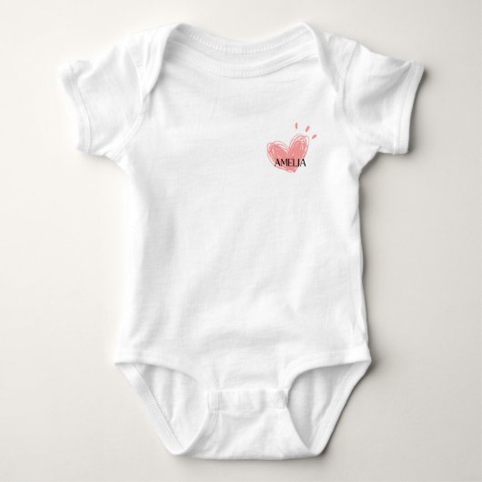 Amelia Heart Baby Bodysuit Baby Strampler (Vorderseite)