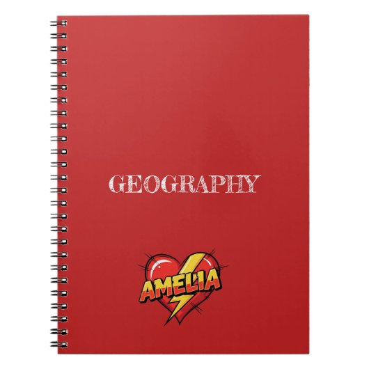 Amelia Herz Rot Notizblock (Vorderseite)