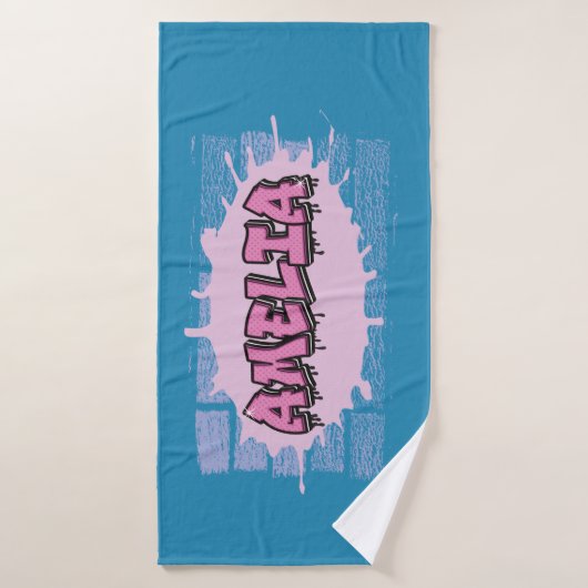 AMELIA Ihr Name Girls Pink Graffiti Hip Hop Badehandtuch (Badehandtuch)