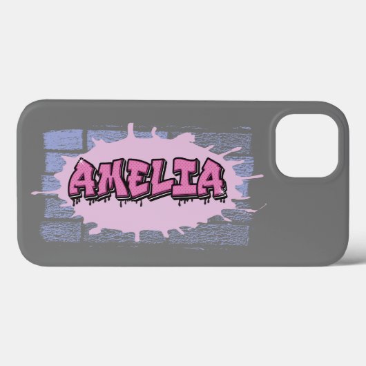 AMELIA Ihr Name Girls Pink Graffiti Hip Hop Case-Mate iPhone Hülle (Rückseite (Horizontal))
