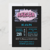 AMELIA Ihr Name Girls Pink Graffiti Hip Hop Einladung (Vorderseite)