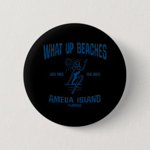 Amelia Insel Florida Vintage Strände T-Shirt Button