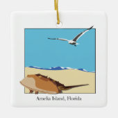 Amelia Island, FL Horseshoe Crab Sea Gull Beach Keramikornament (Vorderseite)
