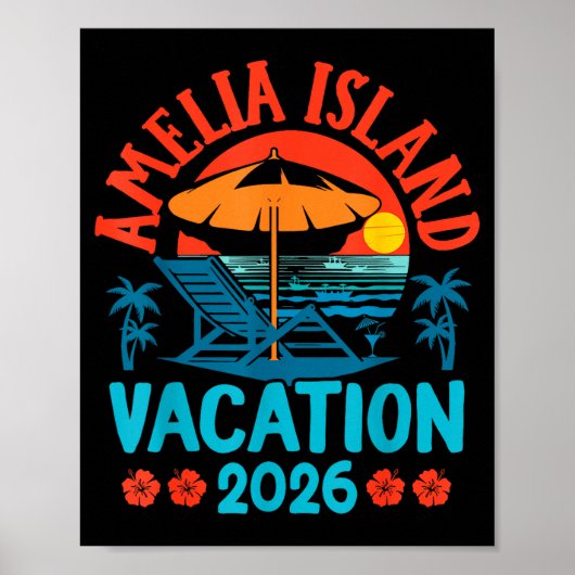 Amelia Island Florida 2026 Urlaub Strand Sommer V Poster (Vorne)