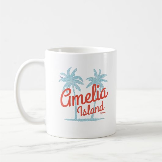 Amelia Island Florida Beach Coral Surf Souvenir Kaffeetasse (Links)