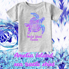 Amelia Island Florida Color Blast Sea Turtle Baby T-shirt