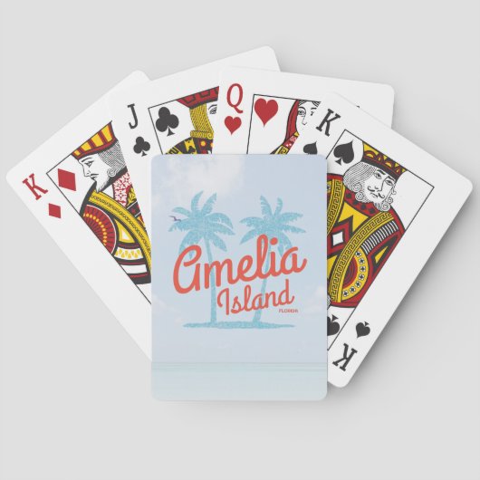 Amelia Island Florida Coral Beach Souvenir Spielkarten (Rückseite)