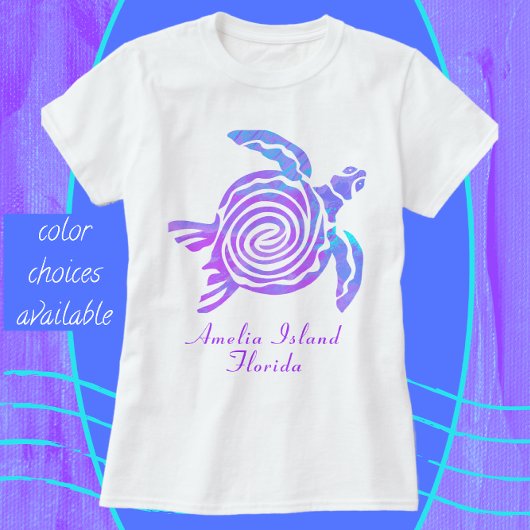 Amelia Island Florida Farbenfrohe Meeresschildkröt T-Shirt