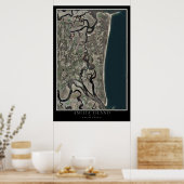 Amelia Island Florida From Space Satellite Map Poster (Küche)