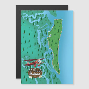 Amelia Island Florida Reiseplan. Magnetkarte