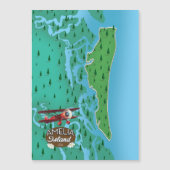 Amelia Island Florida Reiseplan. Magnetkarte (Vorderseite)