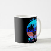 Amelia Island Florida Retro Palm Tree Beach Sommer Kaffeetasse (VorderseiteRechts)