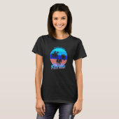 Amelia Island Florida Retro Palm Trees Beach Summe T-Shirt (Vorne ganz)