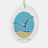 Amelia Island, Florida Sea Gull am Strand Keramik Ornament (Rechts)