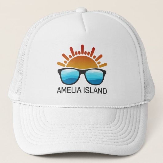 Amelia Island Florida Sonnenbrille Truckerkappe (Vorderseite)