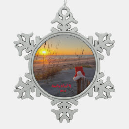 Amelia Island, Florida Souvenir Weihnachtsschmuck Schneeflocken Zinn-Ornament