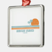 Amelia Island Florida Sun Palm Trees Ornament Aus Metall (Links)