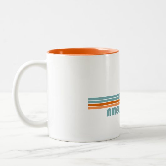 Amelia Island Florida Sun Palm Trees Zweifarbige Tasse (Links)