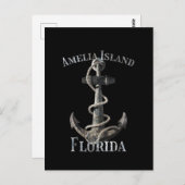 Amelia Island Florida Vacation Nautical Anchor Sai Postkarte (Vorne/Hinten)