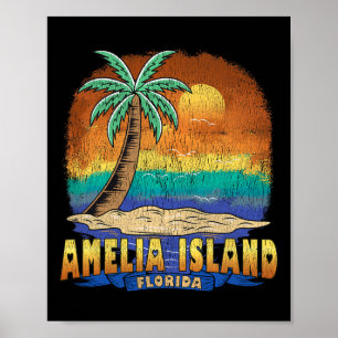 Amelia Island Florida Vintag Ausgefallenes Souveni Poster