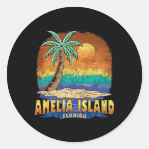 Amelia Island Florida Vintag Ausgefallenes Souveni Runder Aufkleber