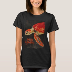 Amelia Island Florida Vintag Sea Turtle Beach Vac T-Shirt