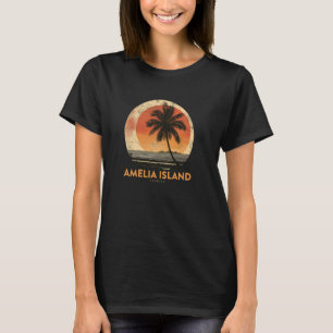 Amelia Island Florida Vintage Strandurlaub Palme T-Shirt