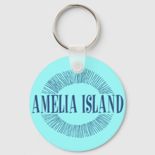 Amelia Island im Blau mit Sonneentwurf Schlüsselanhänger