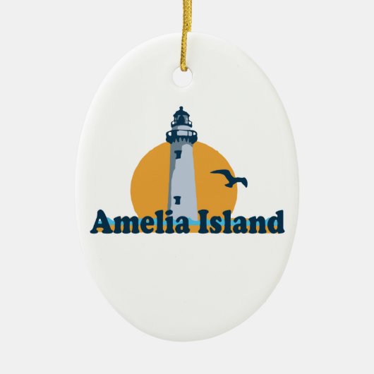 Amelia Island - Leuchtturm-Entwurf Keramikornament (Vorne)