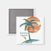 Amelia Island Palm Tree Magnet (Vorderseite/Rückseite)