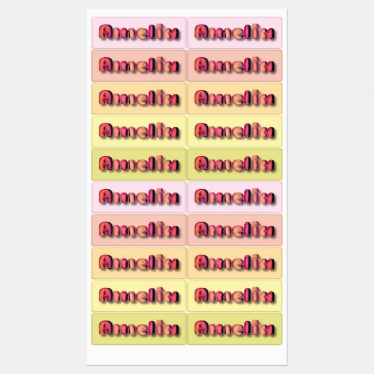 Amelia Mädchennahrung Etiketten (Blatt)