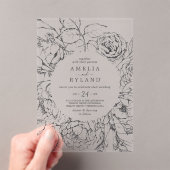 AMELIA Moderne Botanische Hochzeit der Blumen Acryleinladungen (Insitu (Handheld))