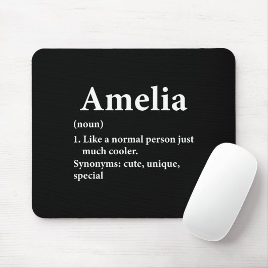 Amelia Name Definition Funny D  Mousepad (Mit Mouse)